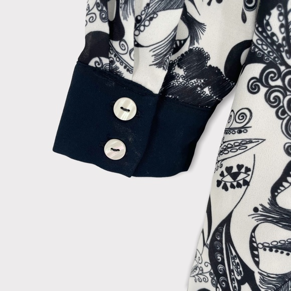 Modcloth White Blue‎ Floral Button Up Collared Dress Size XS - Picture 5 of 9